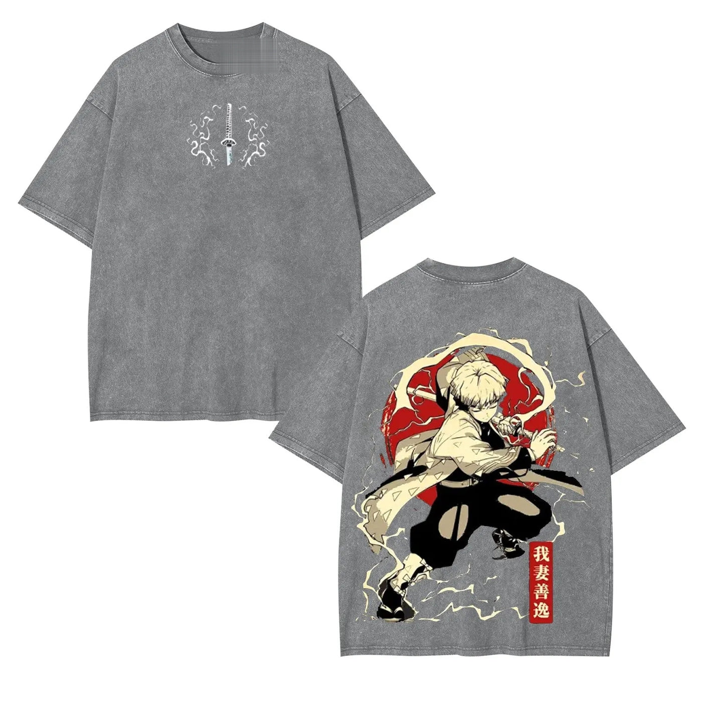 Zenitsu Agatsuma Demon Slayer Vintage Heavyweight Graphic T-Shirt — product image 3