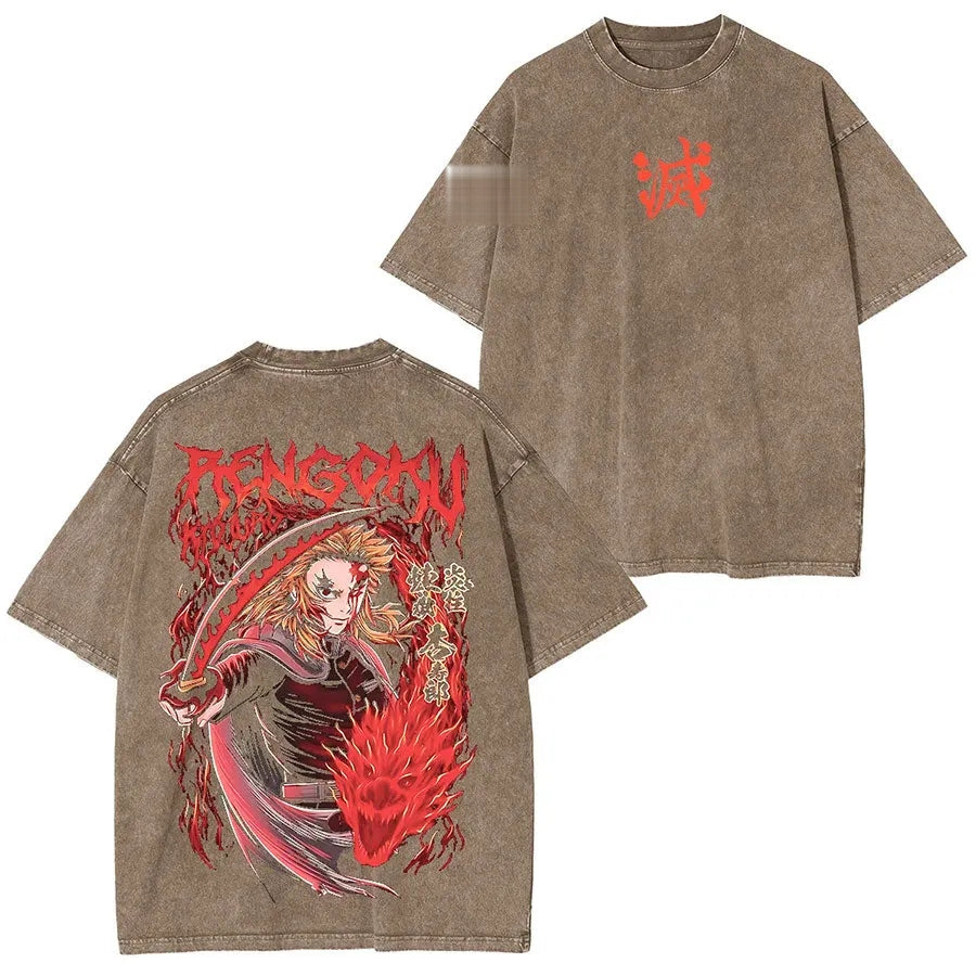 Kyojuro Rengoku Demon Slayer Oversized Graphic Tee — product image 3