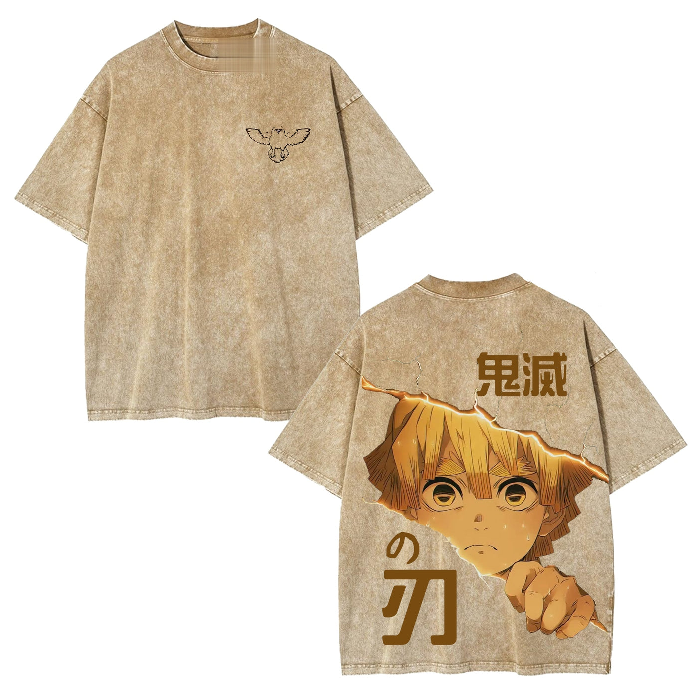 Zenitsu Agatsuma Demon Slayer Vintage Heavyweight Graphic T-Shirt — product image 3