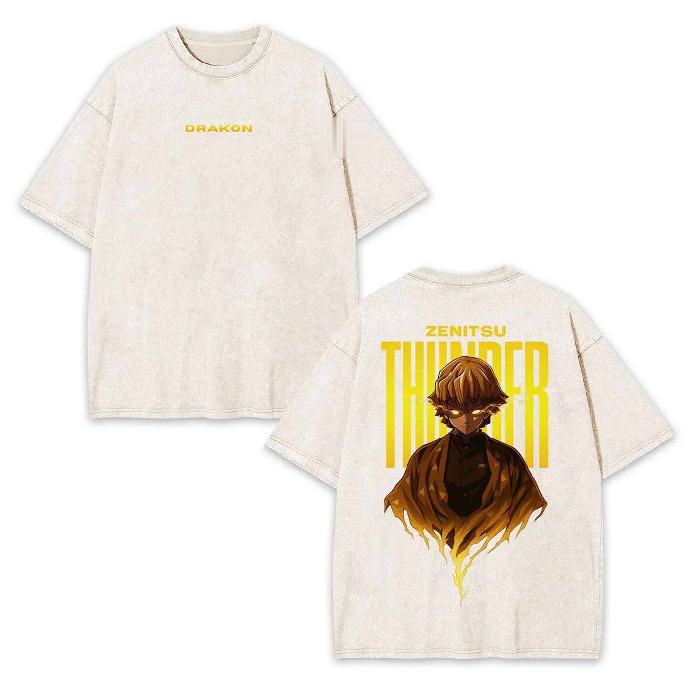 Zenitsu Agatsuma Demon Slayer Vintage Heavyweight Graphic T-Shirt — product image 3