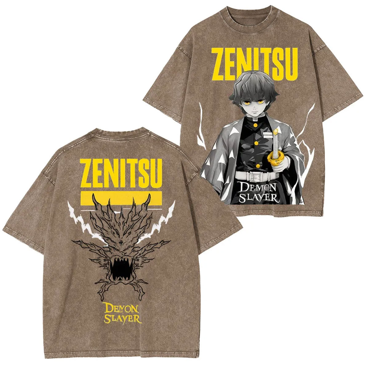 Zenitsu Agatsuma Demon Slayer Vintage Heavyweight Graphic T-Shirt — product image 4