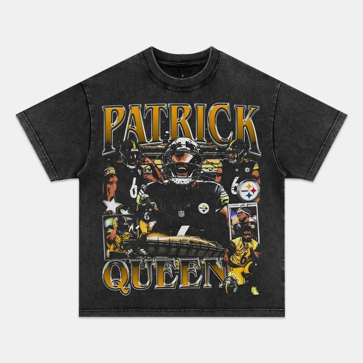 Patrick Queen Pittsburgh Football Vintage Graphic Tee — product image 4