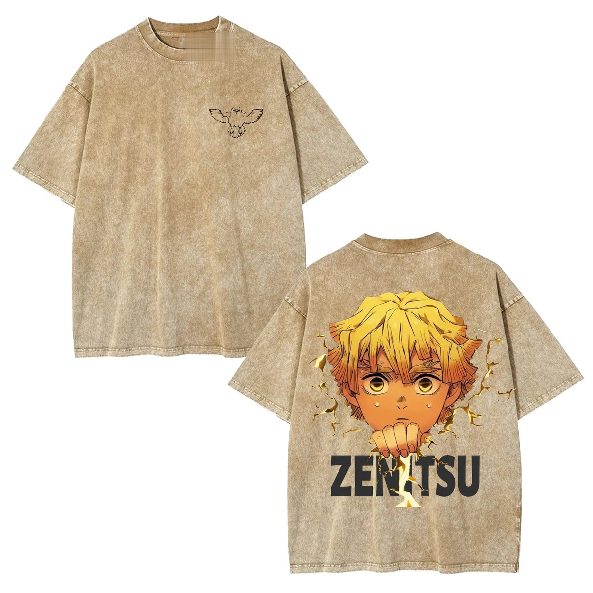 Zenitsu Agatsuma Demon Slayer Vintage Heavyweight Graphic T-Shirt — product image 4