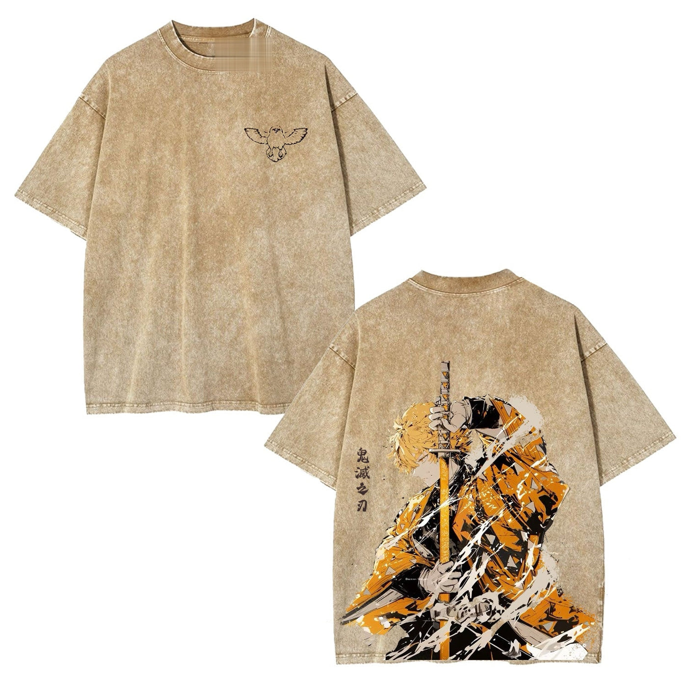 Zenitsu Agatsuma Lightning Form Demon Slayer Washed Graphic Tee — product image 4
