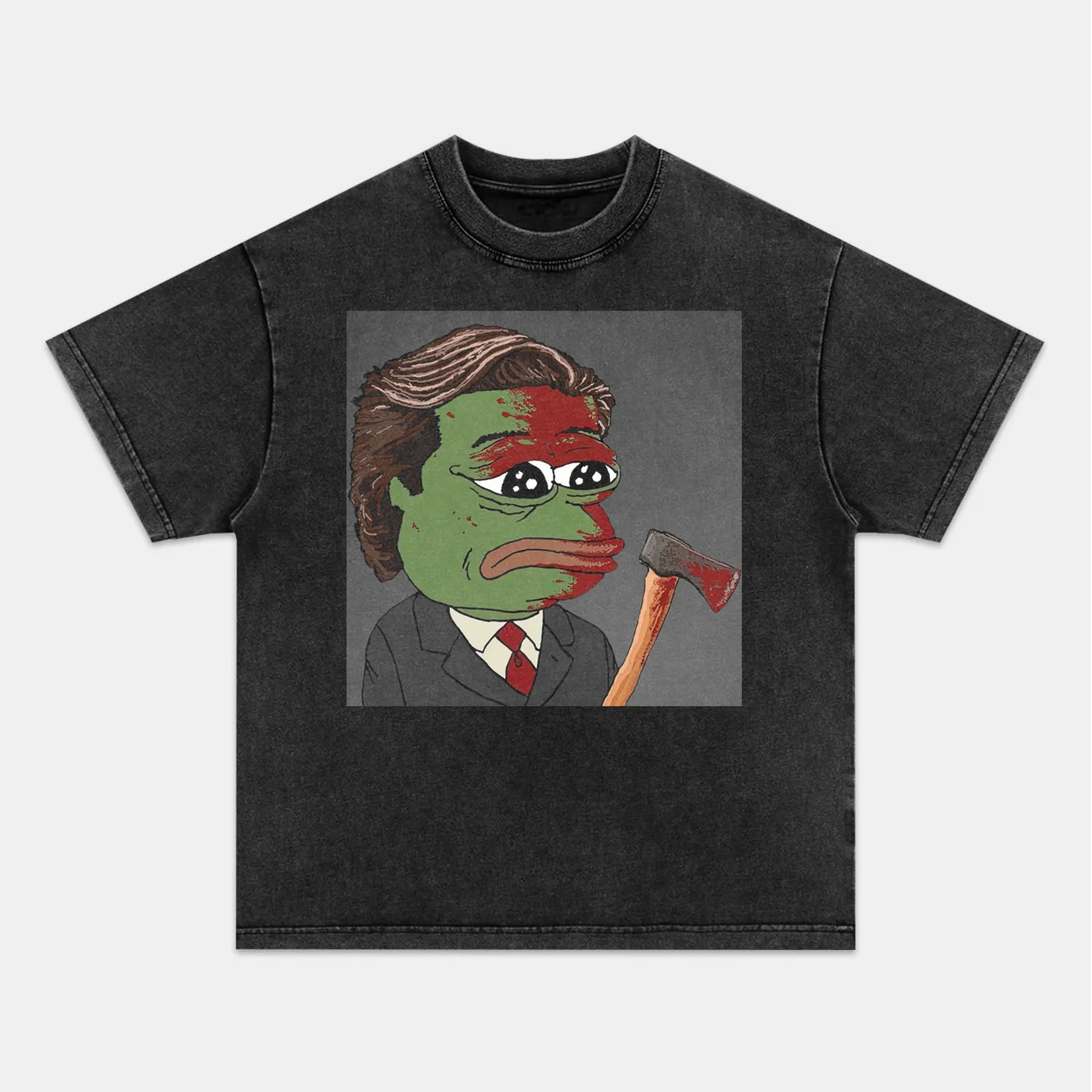 Pepe The Frog as Patrick Bateman 'American Psycho' Meme Tee — product image 4