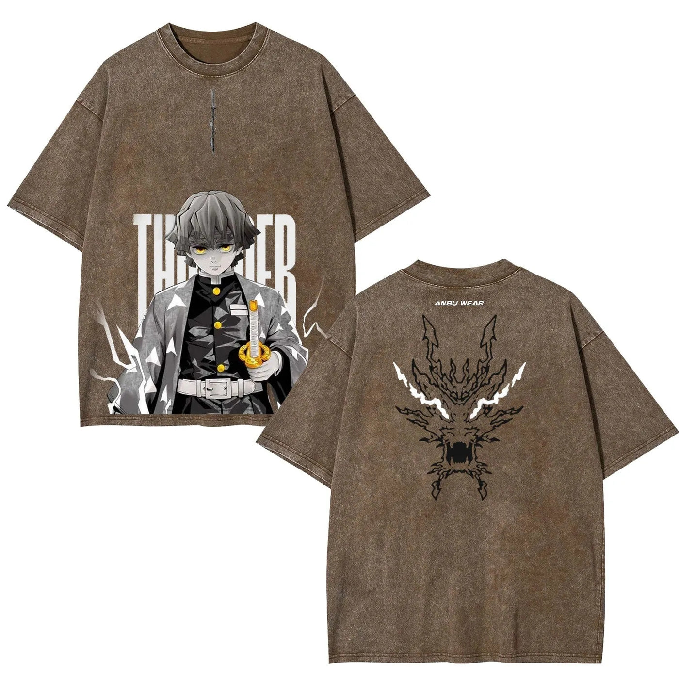 Zenitsu Demon Slayer Unisex Washed Graphic Tee — product image 4