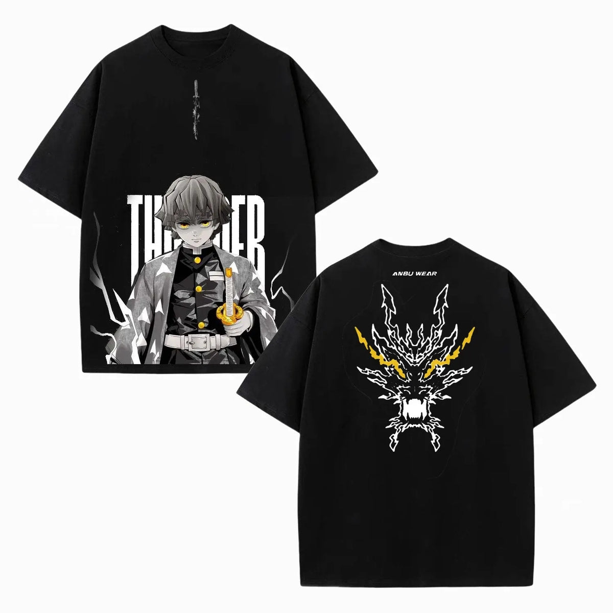 Zenitsu Demon Slayer Unisex Washed Graphic Tee — product image 5