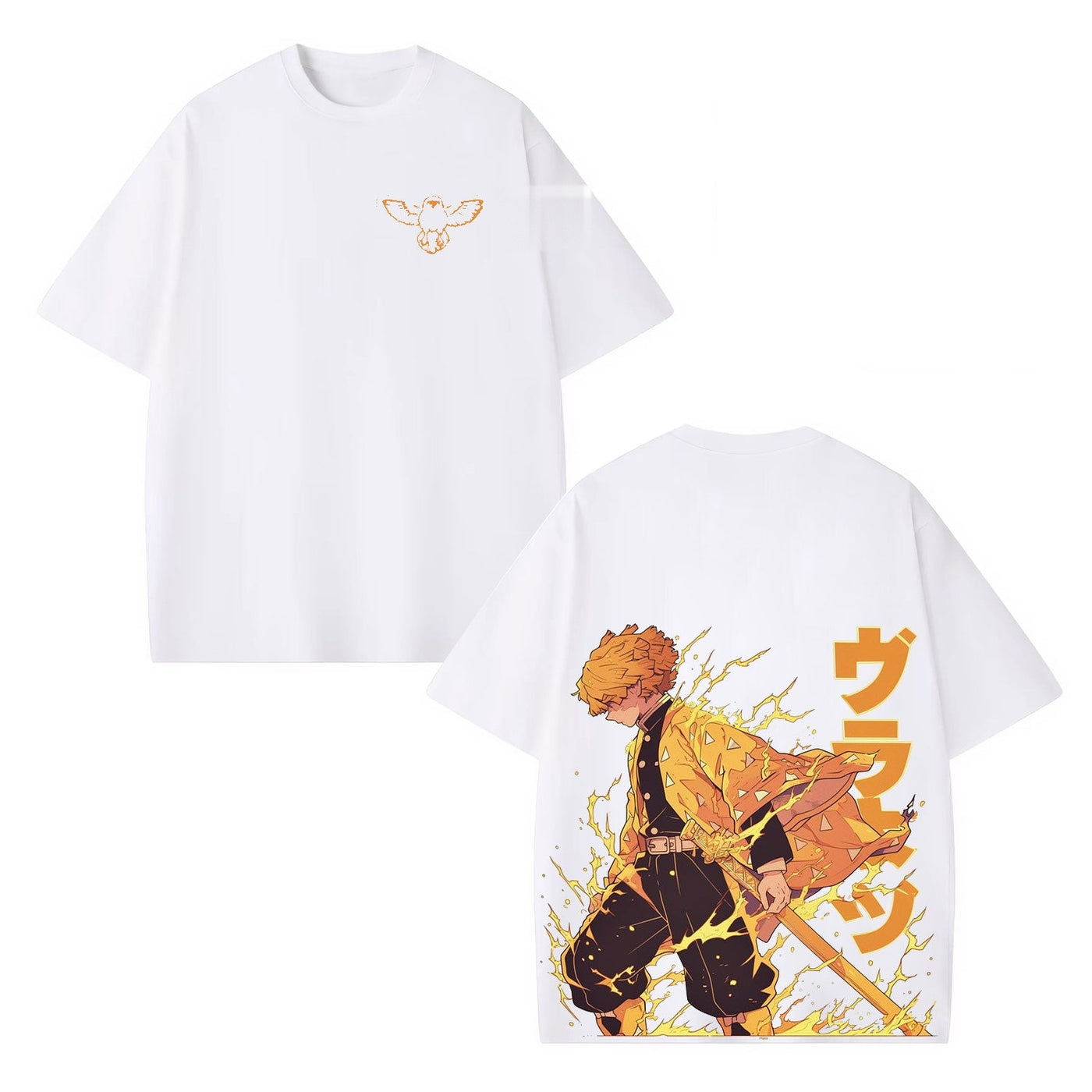 Zenitsu Agatsuma Demon Slayer Unisex Oversized Graphic Tee — product image 6