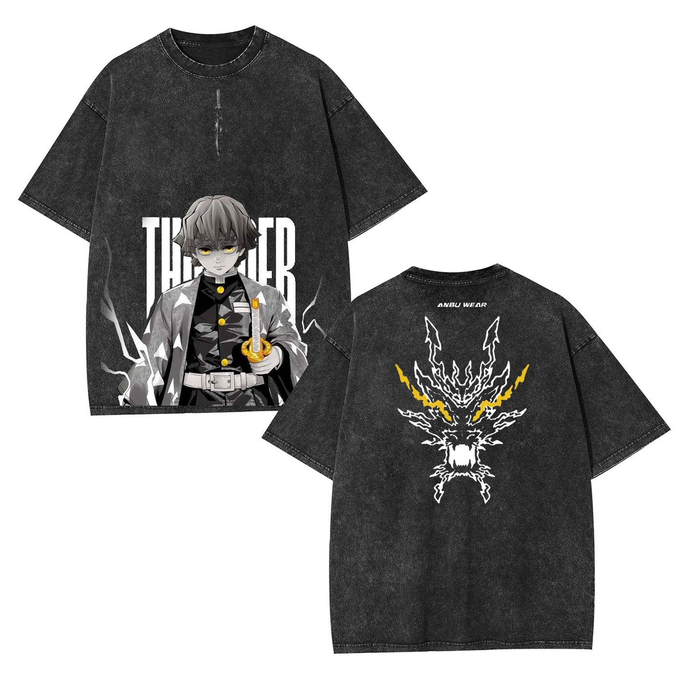 Zenitsu Demon Slayer Unisex Washed Graphic Tee — product image 6