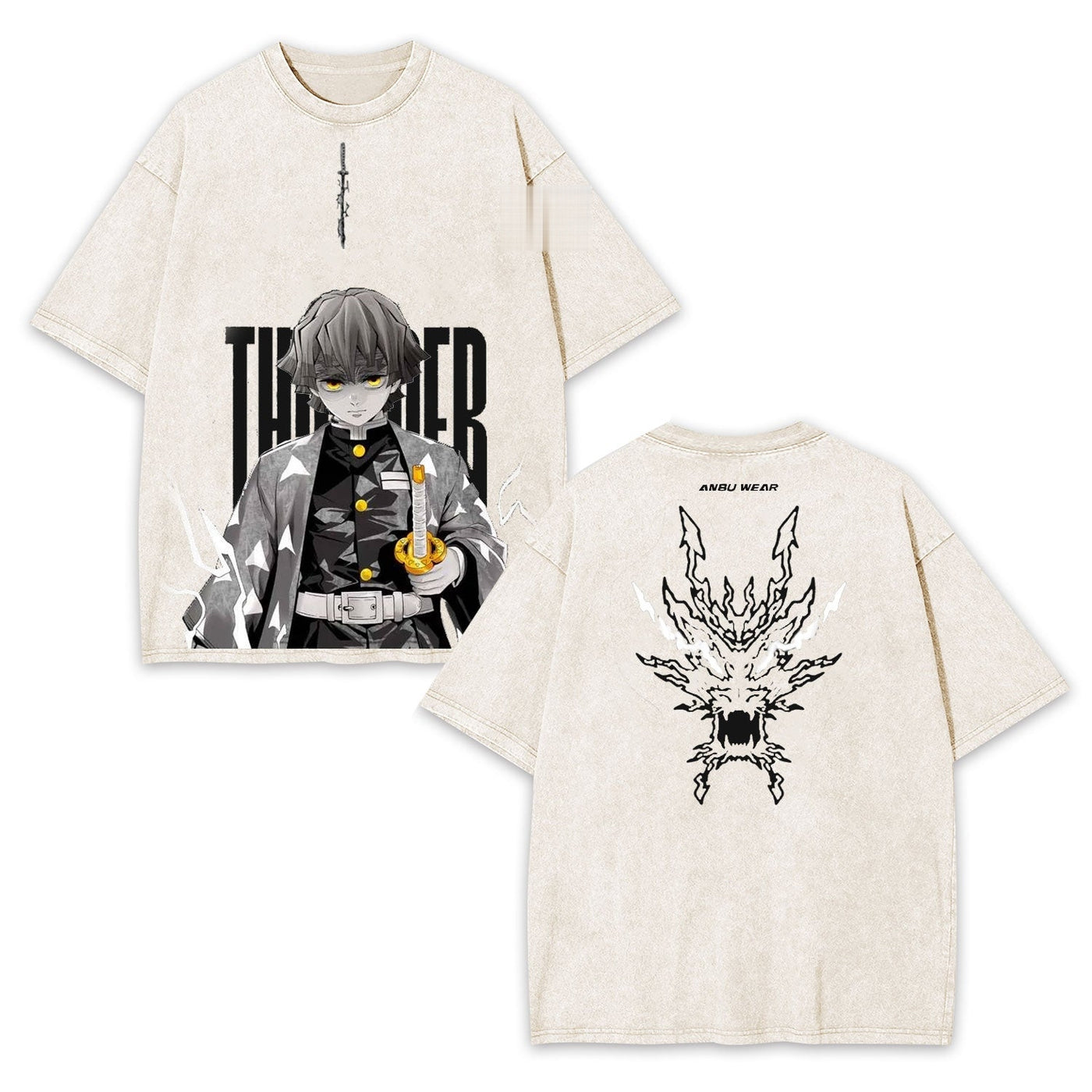 Zenitsu Demon Slayer Unisex Washed Graphic Tee — product image 7