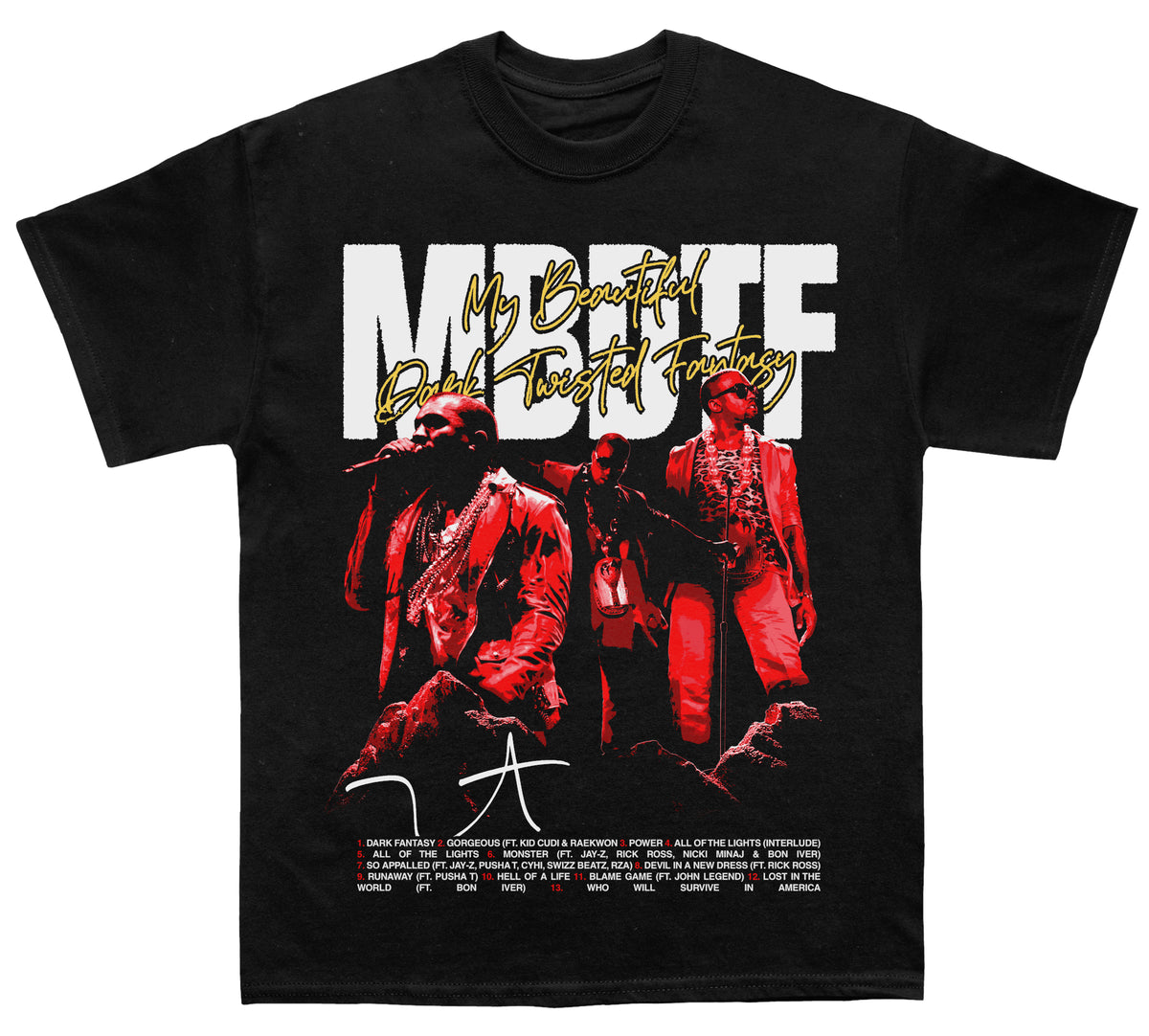 Kanye West“My Beautiful Dark Twisted Fantasy” Album TEE