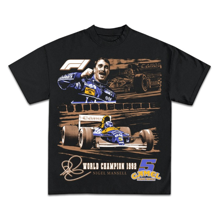 Nigel Mansell 1992 World Champion Back Design Graphic TEE - view 2