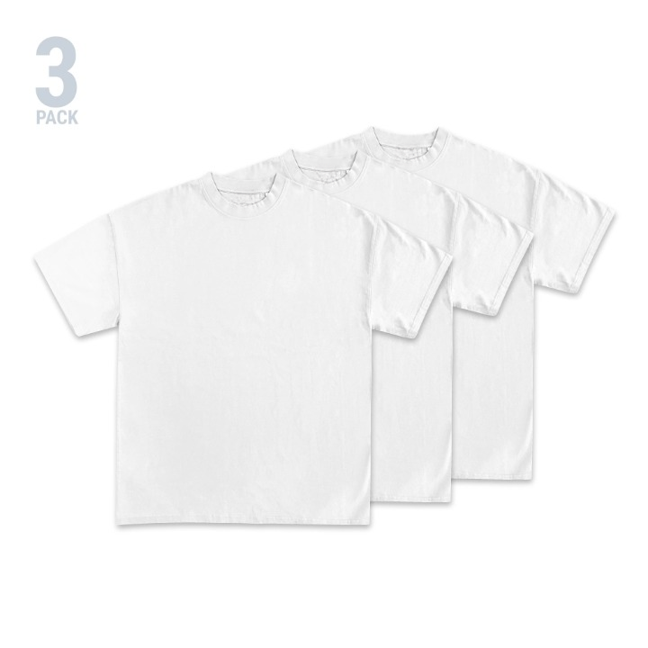 Men's 3-Pack Heavyweight Blank White TEE
