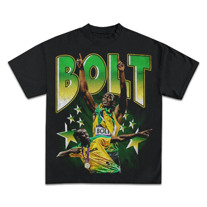 Usain Bolt Back Design Graphic TEE - view 2