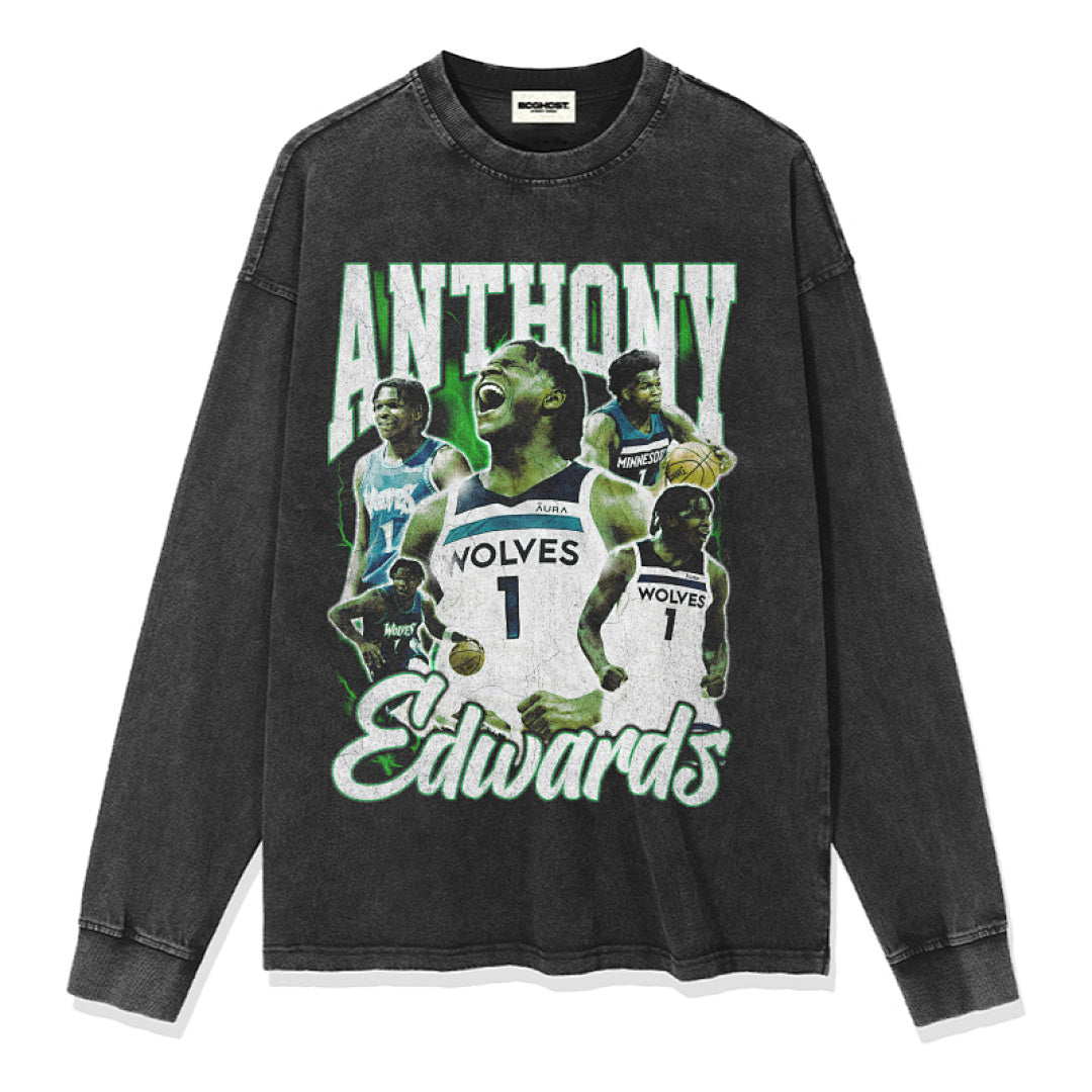 Anthony Edwards Design 6482 Sweatshirt - Washed Black