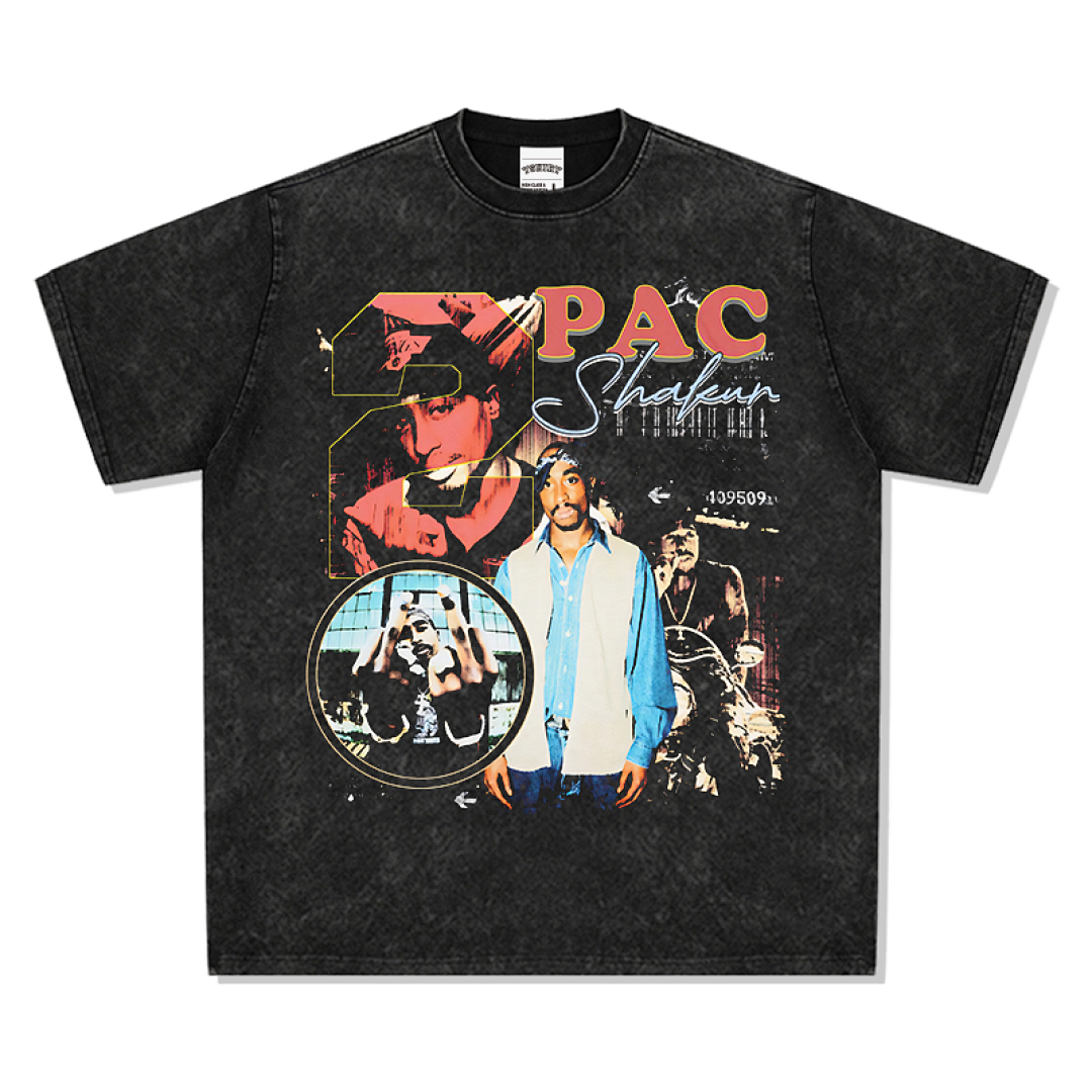 Tupac Design 7362 Tee - Washed Black