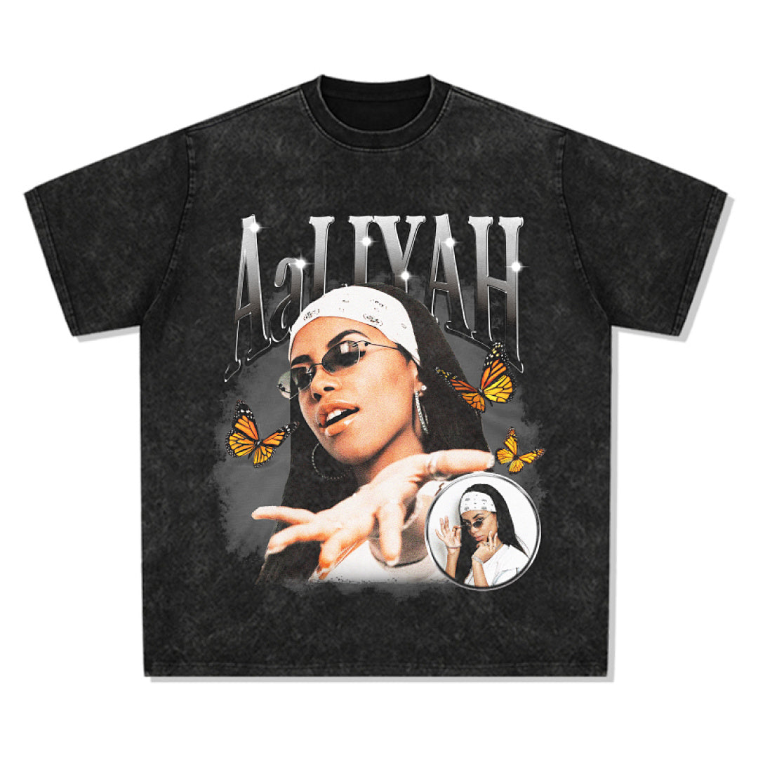 Aaliyah Design 7278 Tee - Washed Black