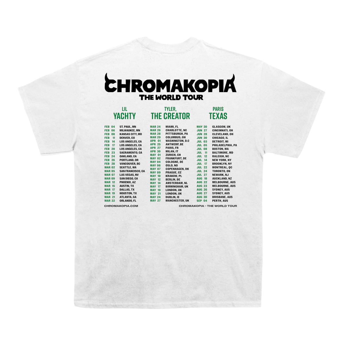 Tyler The Creator "Chromakopia Tour" Back Design TEE - view 3