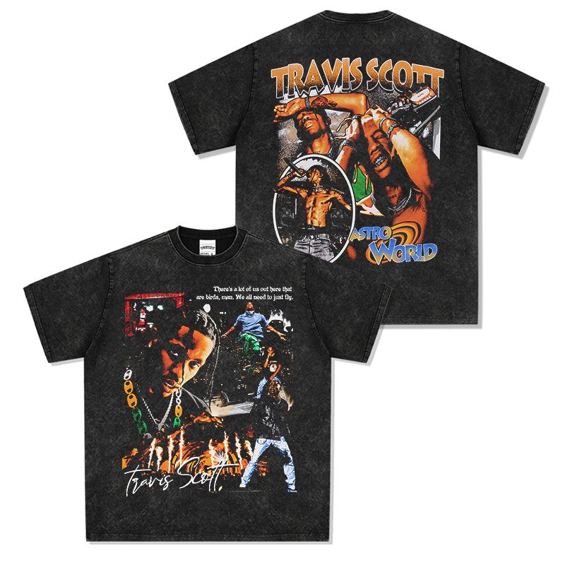 Astroworld By Travis Scott Tee tribute tee in heavyweight cotton