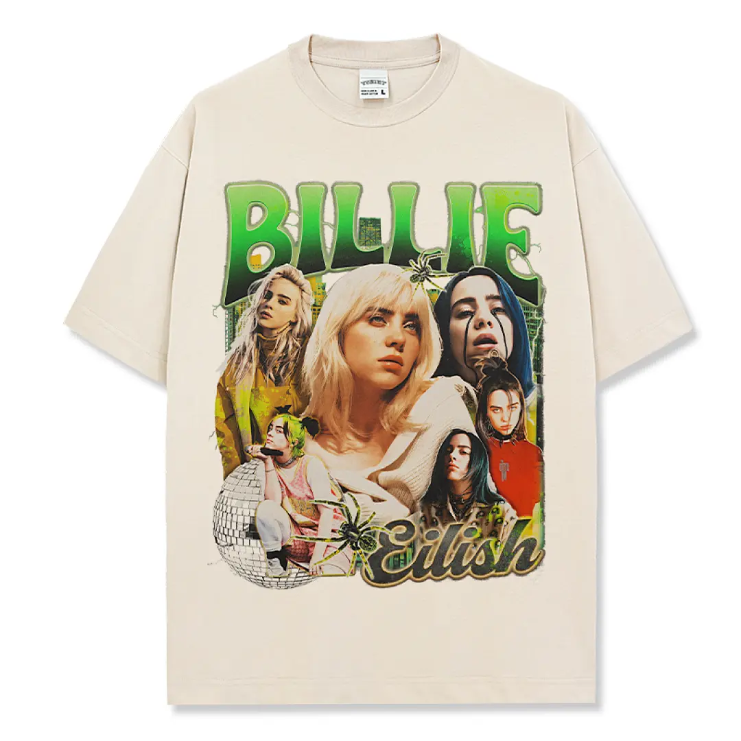 Billie Eilish Tee - Apricot