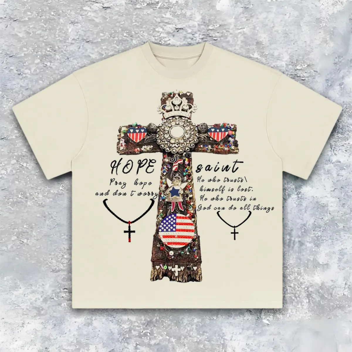 Cross of Hope Heavyweight Streetwear Graphic Tee — product image 2