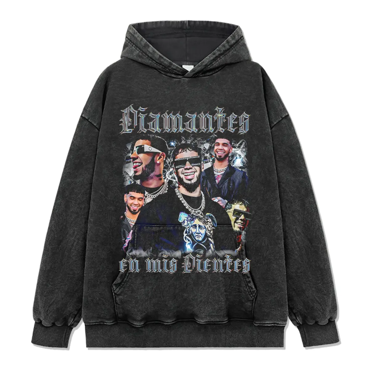 Diamantes En Mis Dientes By Anuel Aa Hoodie - view 2