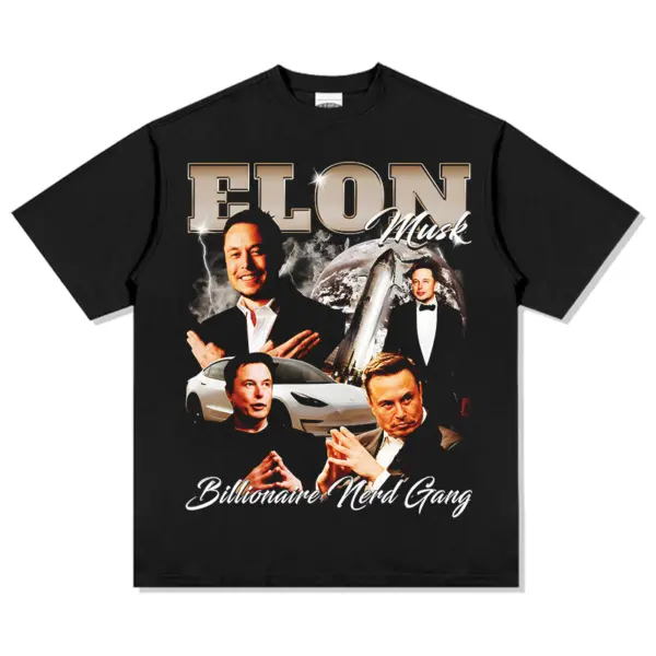 ELON MUSK " BILLIONAIRE NERD GANG"TEE 2024