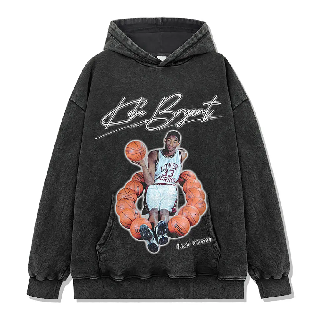 Kobe Design 6255 Hoodie - Washed Black