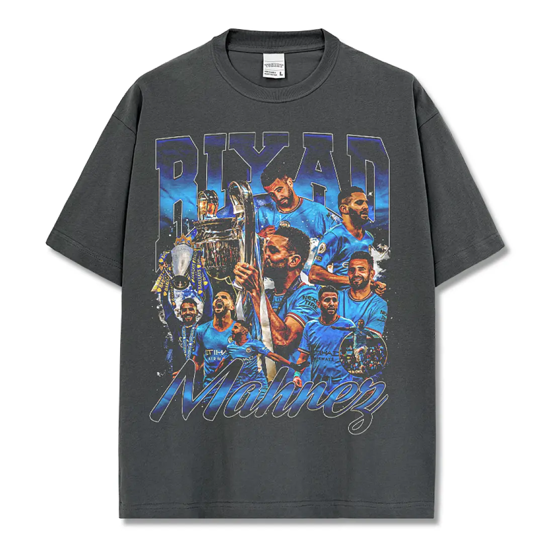 Riyad Mahrez Tee - Charcoal