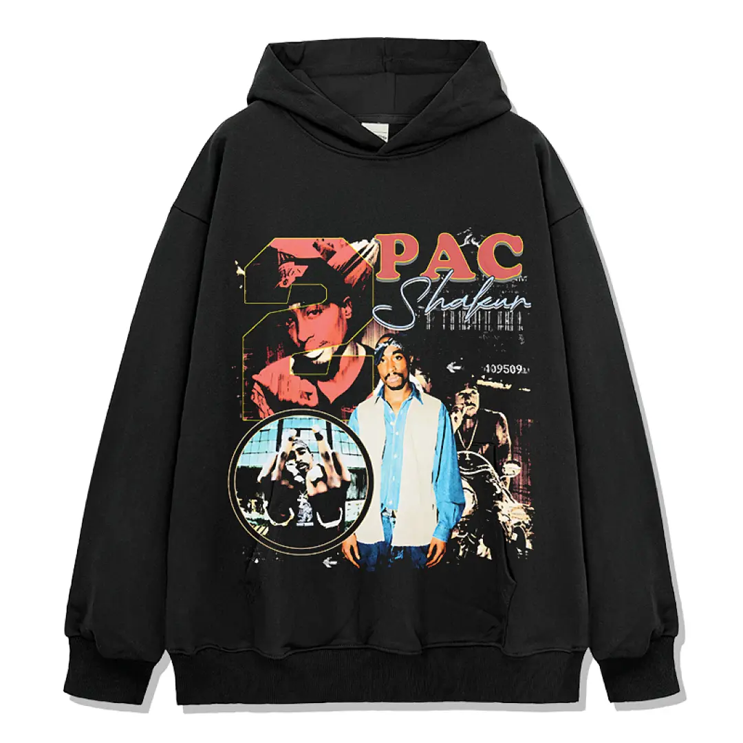 Tupac Design 7362 Hoodie - Black