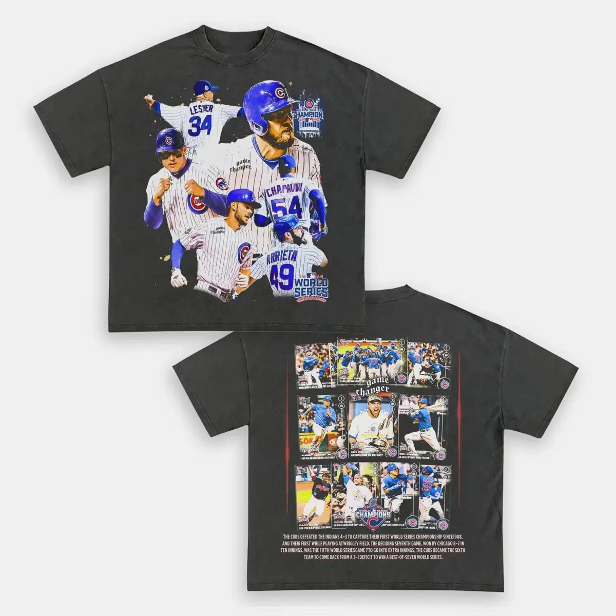 World Series champion Cubs  Back Design TEE - view 4