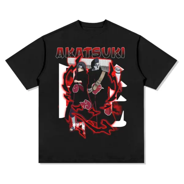 Akatsuki Naruto Anime Tee – Red Cloud Cloak Duo