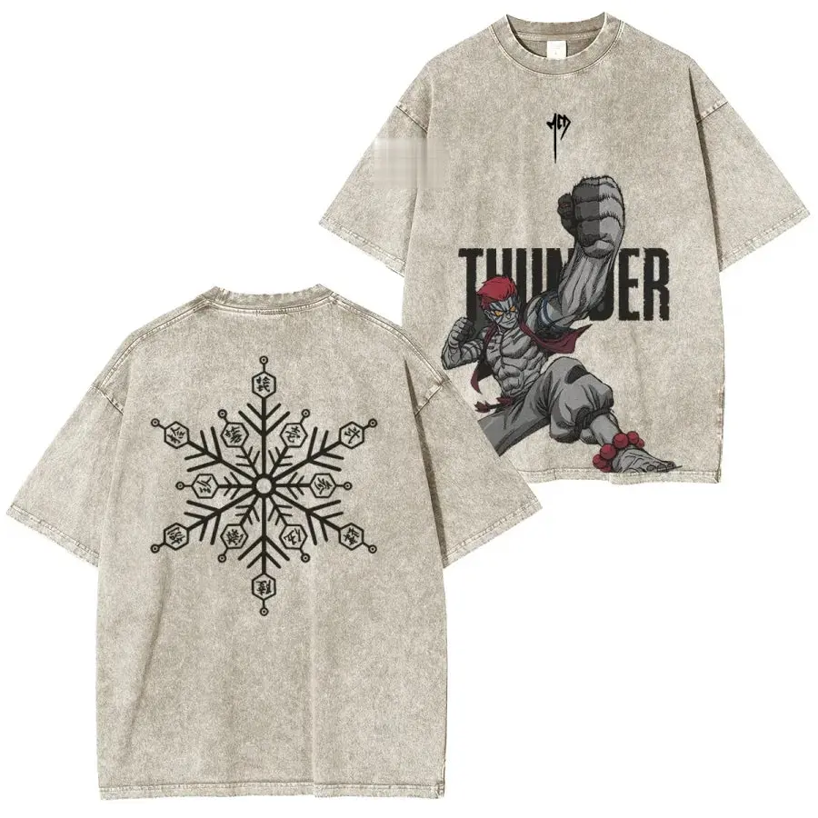 Akaza Upper Moon 3 Demon Slayer Vintage Heavyweight Graphic T-Shirt — product image 2
