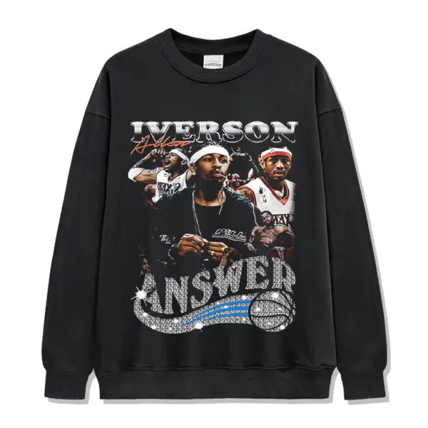 Allen Iverson Sweatshirt NBA – Silver Sparkle Answer