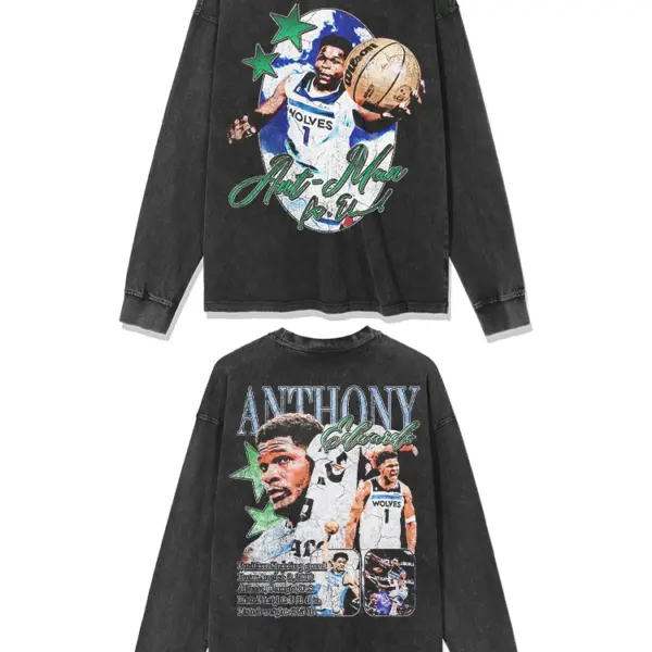 Anthony Edwards Sweatshirt NBA 2024 – Green Stars Oval Photo