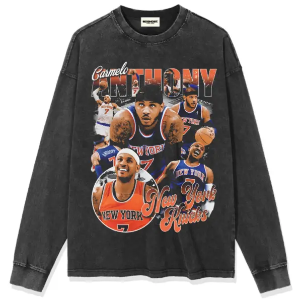 Carmelo Anthony Sweatshirt – Orange Knicks Collage