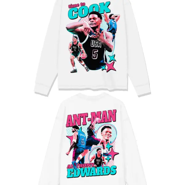 Anthony Edwards Sweatshirt NBA 2024 – Time to Cook Pop Art