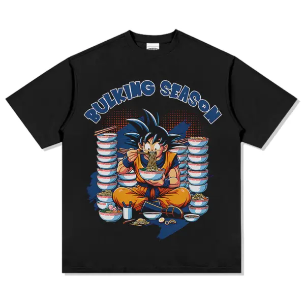 Bulking Season Anime Tee – Blue Letters, Ramen Bowls