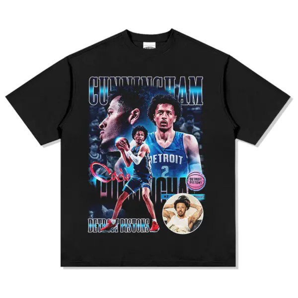 Cade Cunningham Tee NBA – Blue Block Letters