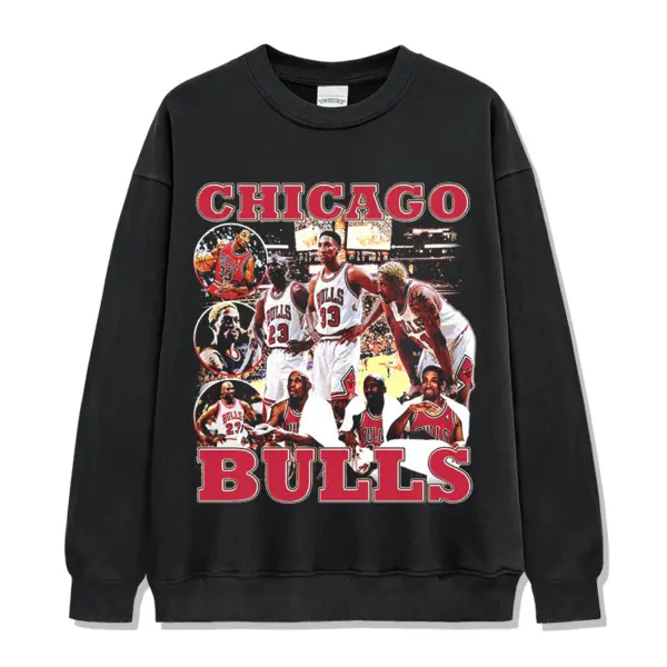 Chicago Bulls Sweatshirt NBA – Red Player Collage