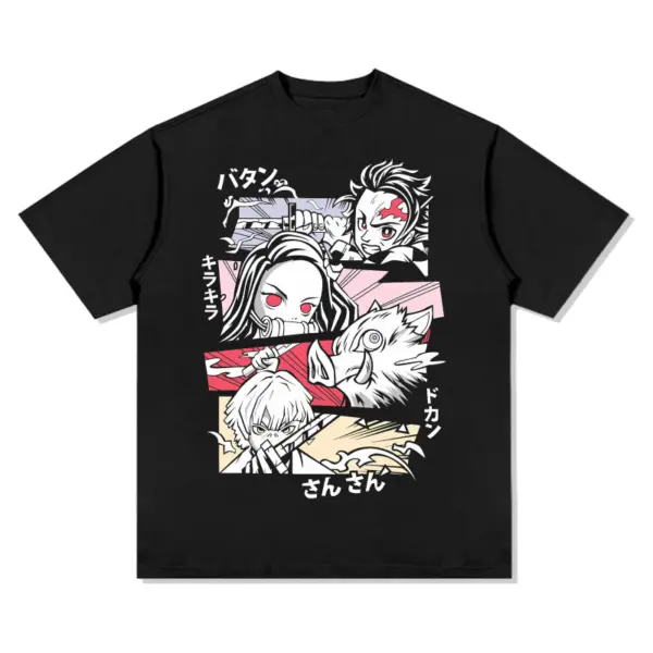 Demon Slayer: Kimetsu no Yaiba Anime Tee – Pink Manga Panels