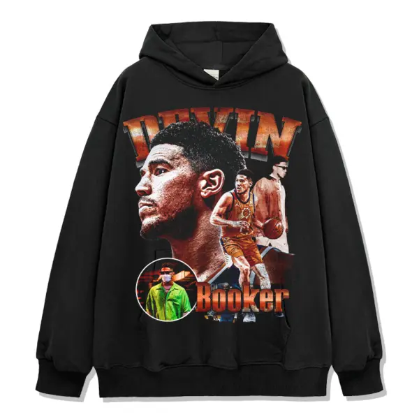 Devin Booker Hoodie NBA – Orange Letters Side Profile