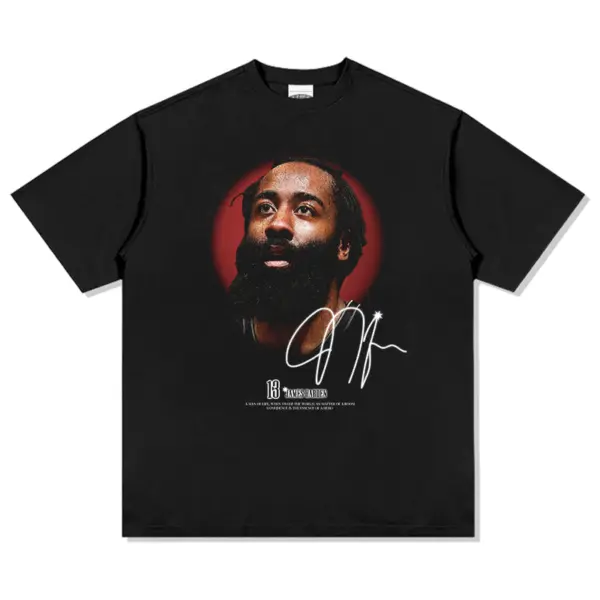 James Harden Tee NBA – Red Circle Portrait Signature