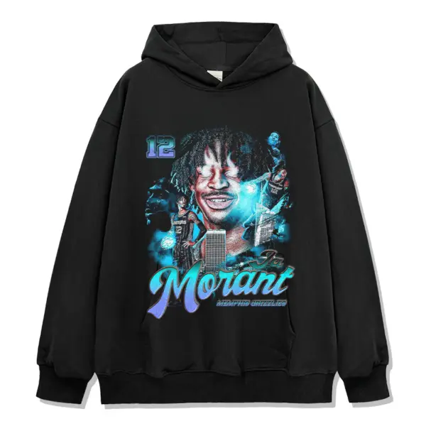 Ja Morant Hoodie NBA – Blue Neon Morant Script