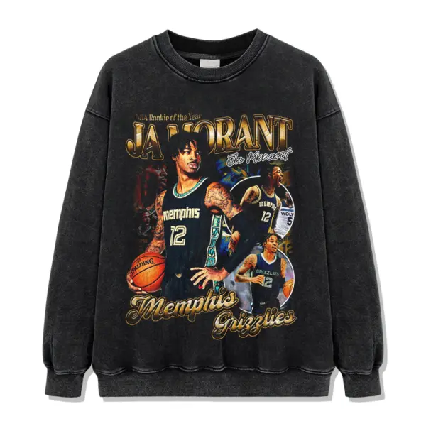 Ja Morant Sweatshirt NBA 2024 – Gold Grizzlies Script