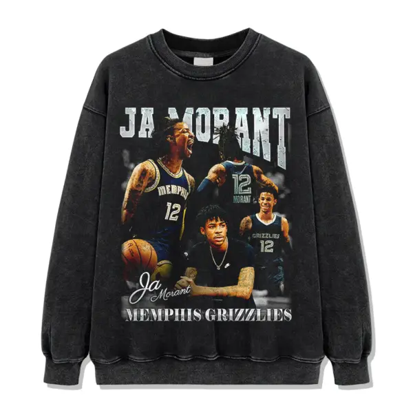 Ja Morant Sweatshirt NBA 2024 – White Serif Lettering