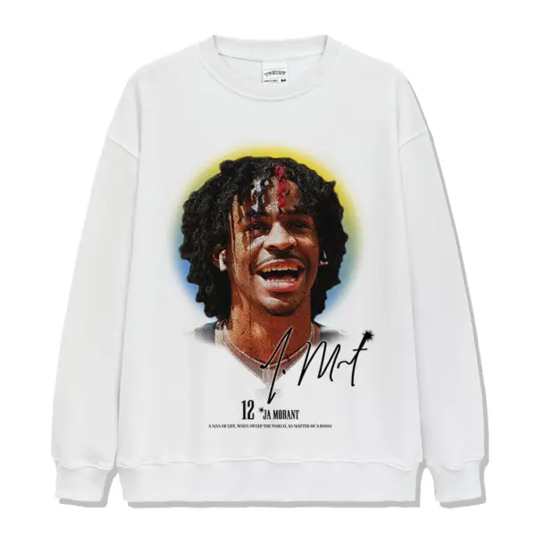 Ja Morant Sweatshirt NBA 2024 – Smiling Halo Portrait
