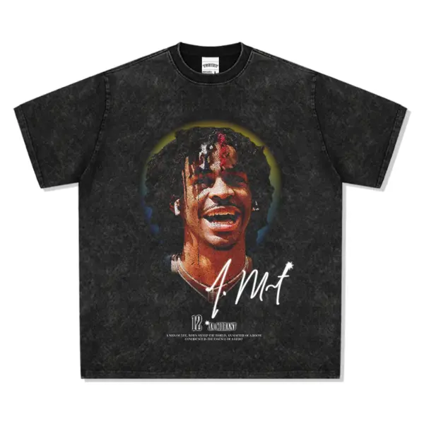 Ja Morant Tee NBA 2024 – Smiling Halo Portrait