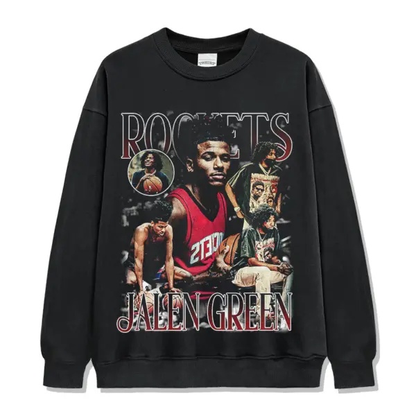Jalen Green Sweatshirt NBA – Rockets Lettering Collage