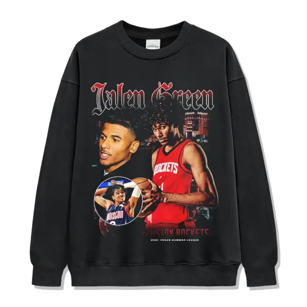 Jalen Green Sweatshirt NBA – Red Gothic Lettering